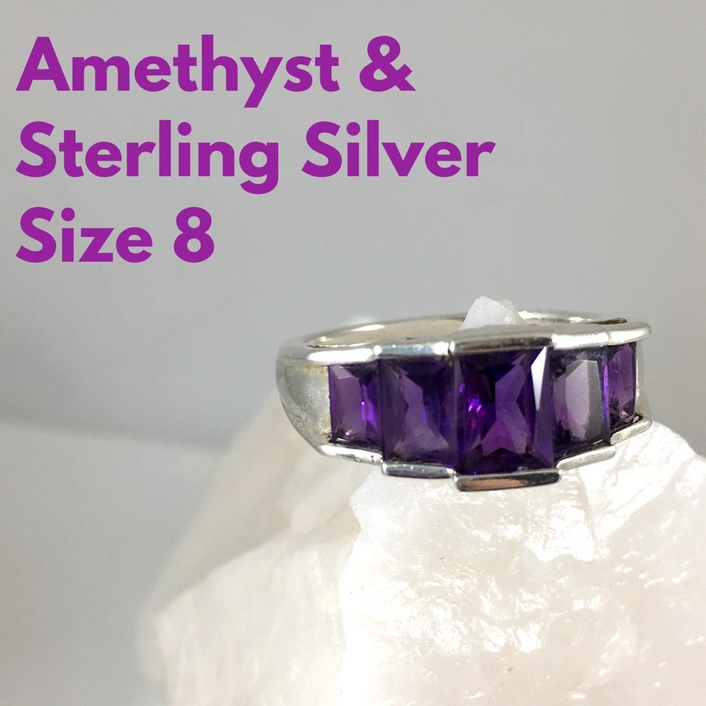 Amethyst and Sterling Silver Ring